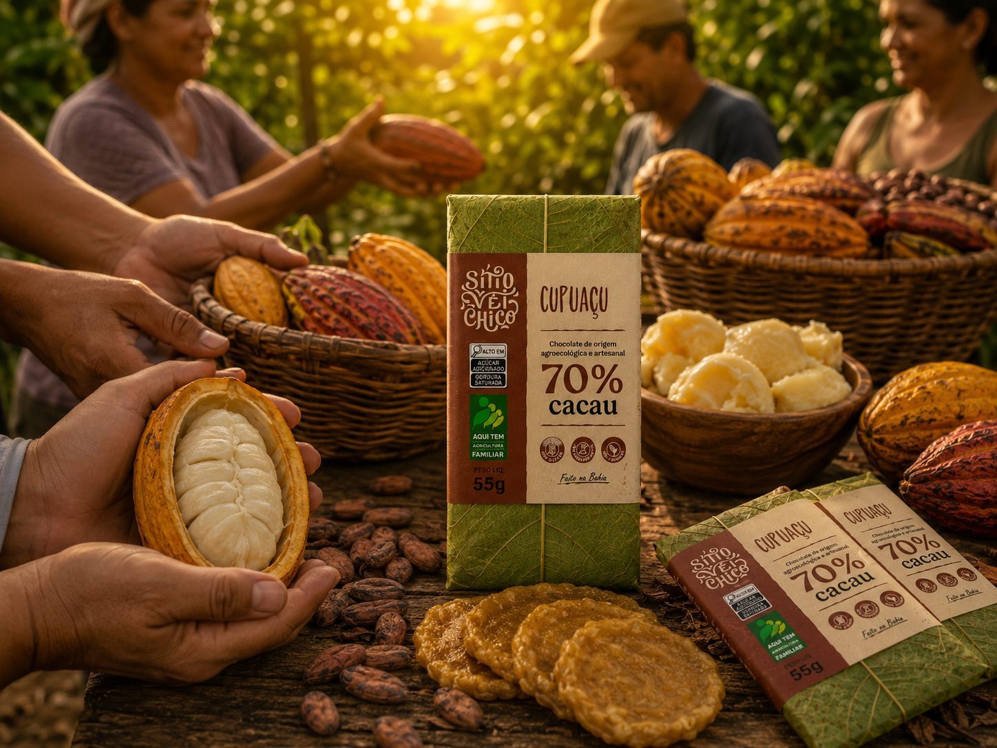 Chocolate Artesanal 70% Cacau – Com Cupuaçu | Barra 55g